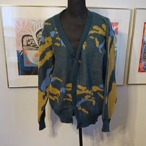 Floral Patterned Cardigan Sweater